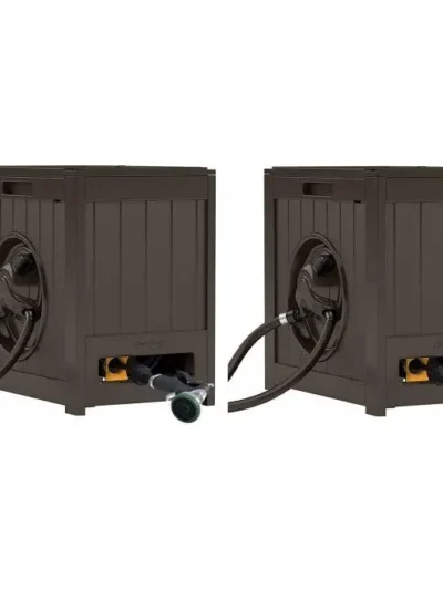 Aquawinder Auto-Rewind Water-Powered Hose Reel — 125-Foot Capacity, Java Finish (2-Pack)