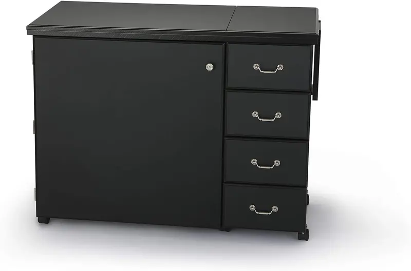 Black Sewing Cabinet – Heavy-Duty Craft Station for Sewing, Quilting, Cutting & Storage with Airlift Mechanism - Image 2