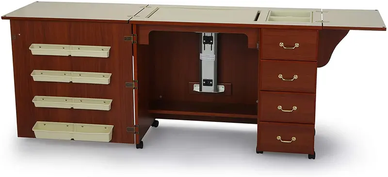 Black Sewing Cabinet – Heavy-Duty Craft Station for Sewing, Quilting, Cutting & Storage with Airlift Mechanism - Image 3