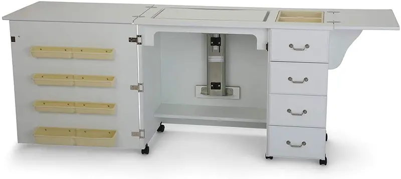 Black Sewing Cabinet – Heavy-Duty Craft Station for Sewing, Quilting, Cutting & Storage with Airlift Mechanism - Image 4