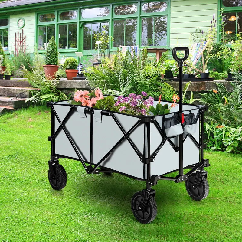 Collapsible Folding Wagon Cart – All-Terrain Universal Wheels, Adjustable Handle & Included Carry Bag - Image 2