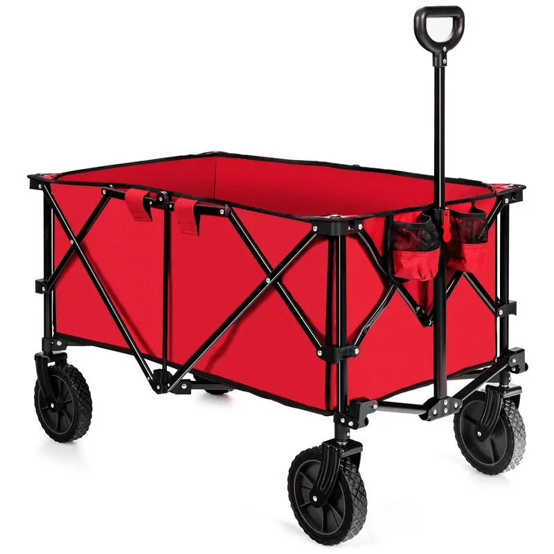 Collapsible Folding Wagon Cart – All-Terrain Universal Wheels, Adjustable Handle & Included Carry Bag - Image 4