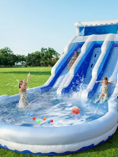 Commercial-Grade Inflatable Water Slide & Bounce House — 20.6′ x 9.5′ x 9.3′ for Kids and Adults (Includes High-Flow Blower)