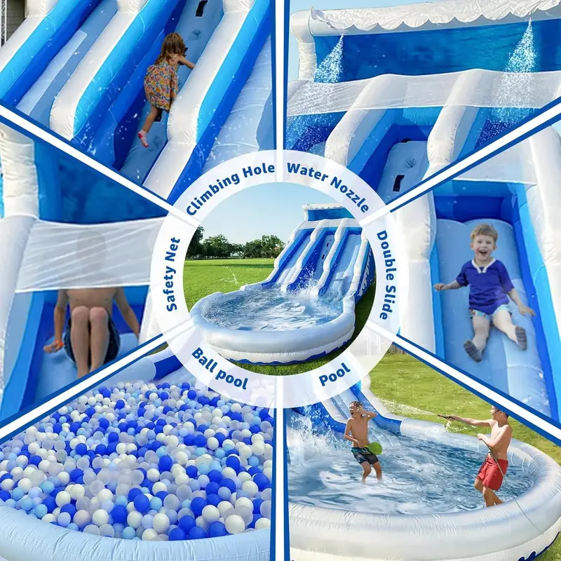 Commercial-Grade Inflatable Water Slide & Bounce House — 20.6′ x 9.5′ x 9.3′ for Kids and Adults (Includes High-Flow Blower) - Image 5