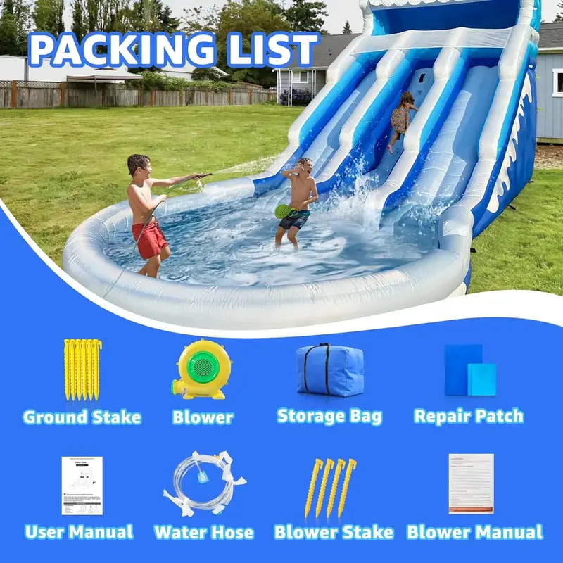 Commercial-Grade Inflatable Water Slide & Bounce House — 20.6′ x 9.5′ x 9.3′ for Kids and Adults (Includes High-Flow Blower) - Image 6