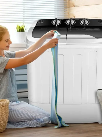 Compact Twin-Tub Portable Washer and Dryer – Space-Saving Laundry Solution
