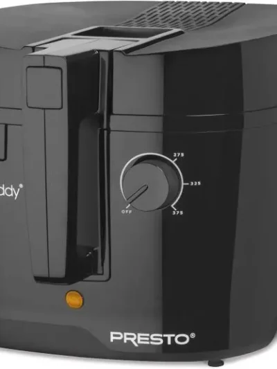 Cool-Touch Black Deep Fryer – Safe Surface Design