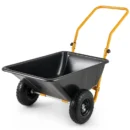 Dual-Wheel Pneumatic Tire Wheelbarrow – 330 lb Heavy-Duty Garden Cart for Rough Terrain