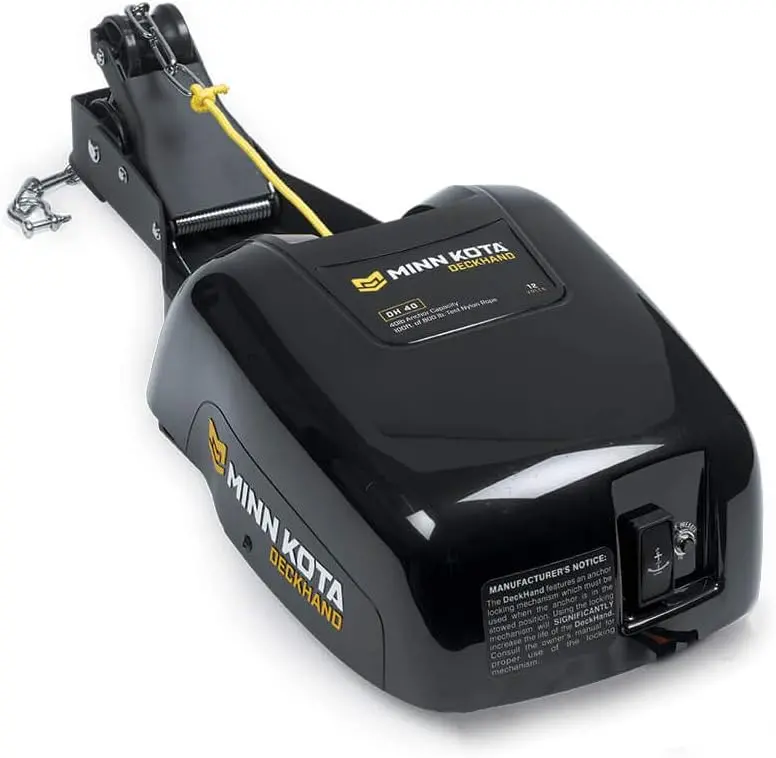 Electric Anchor Winch – 40-Lb Pull Capacity with 100-Foot Nylon Rope and Quick-Install Hardware