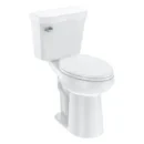 Elongated Two-Piece Toilet — ADA-Compliant Universal Height, 1.28 GPF Siphonic Flush, Soft-Close Seat (Cotton White)
