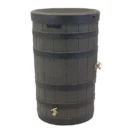 Good Ideas Rain Wizard Rain Barrel – American Oak Finish with Distressed Darkened Ribs