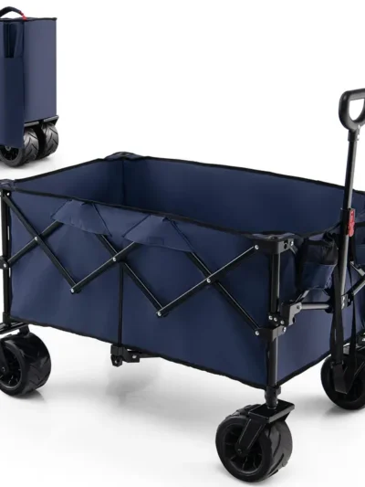 Heavy-Duty Collapsible Utility Wagon with Telescoping Handle and All-Terrain Wheels