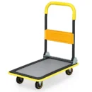 Heavy-Duty Folding Platform Dolly – 330 lb Capacity, Yellow Powder-Coated Flatbed Cart