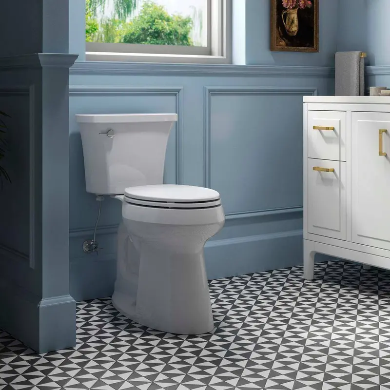 Highline Arc Extra-Tall Elongated Toilet – 1.28 GPF White Unit with Integrated Seat - Image 2