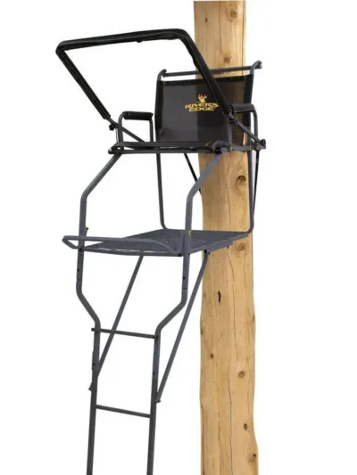 Jumbo Jack Adjustable Ladder Stand – Oversized Platform, Mesh Seat, Shooting Rail Included