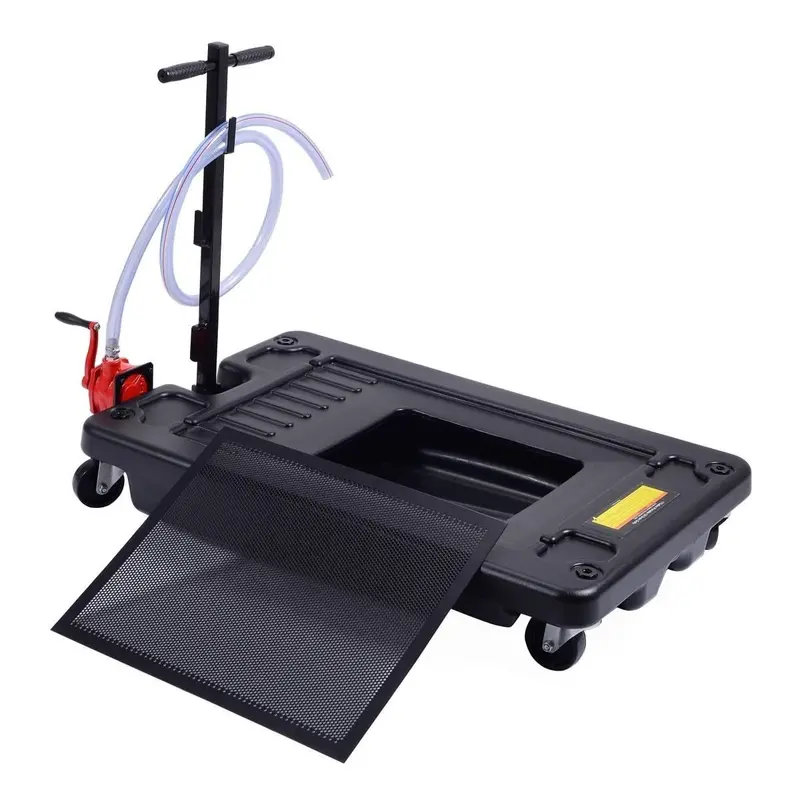 Low-Profile 17-Gallon Oil Drain Pan with Pump – 8-Foot Hose, Ideal for Trucks and Cars - Image 2