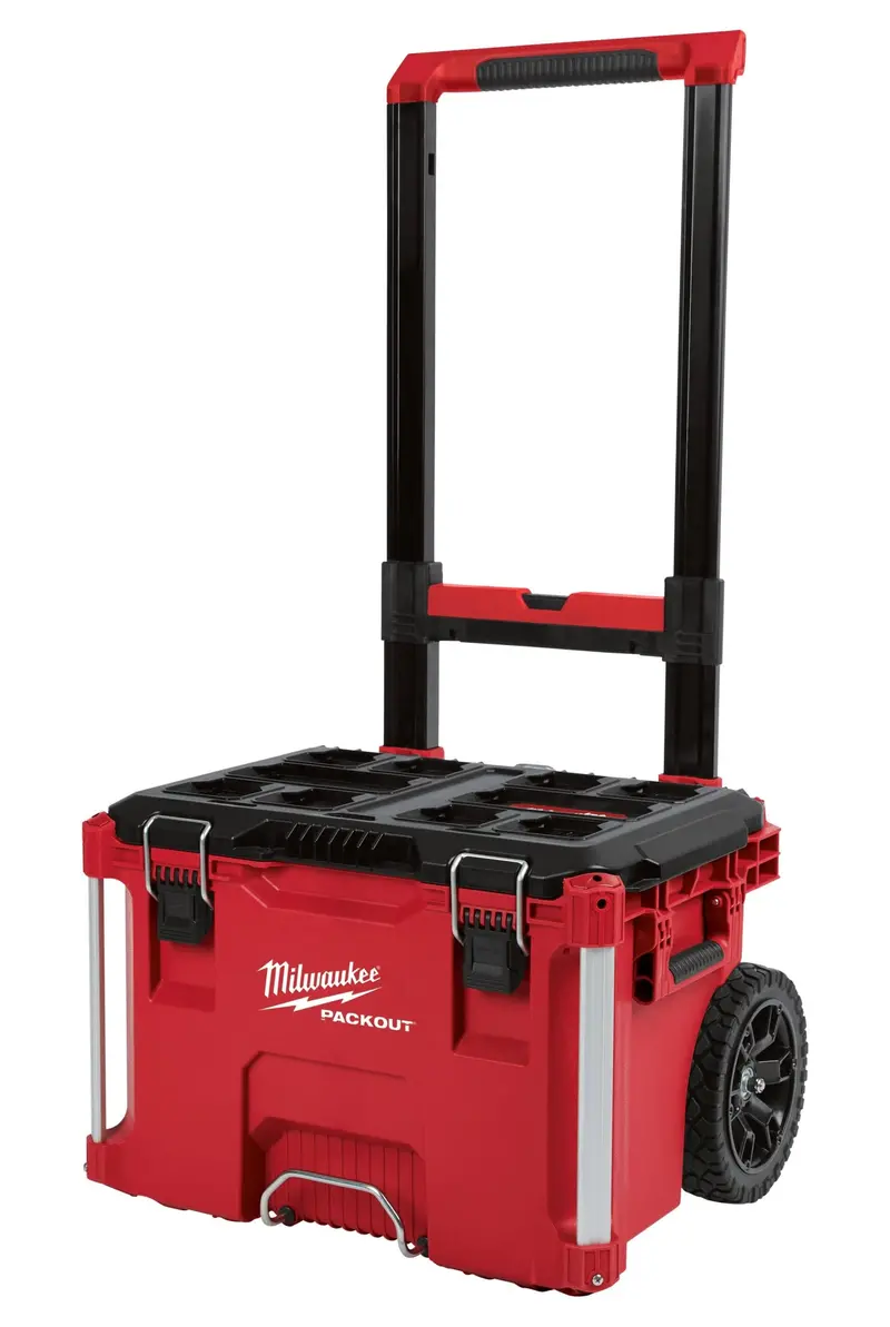 Milwaukee PACKOUT Rolling Modular Storage Box – Durable Interlocking Tool Organizer