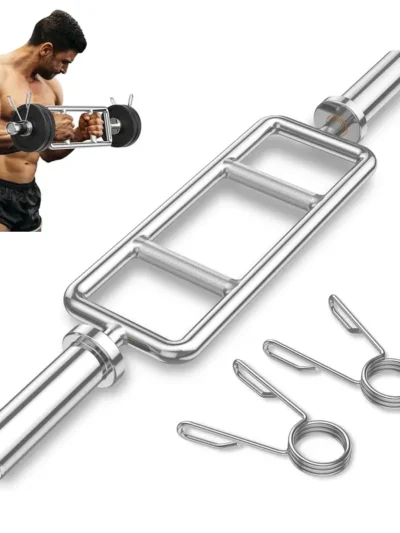 Olympic-Style 34″ Triceps Bar – Chrome-Plated, Ergonomic Grip Design