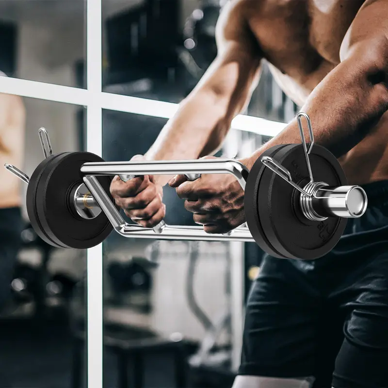 Olympic-Style 34″ Triceps Bar – Chrome-Plated, Ergonomic Grip Design - Image 2