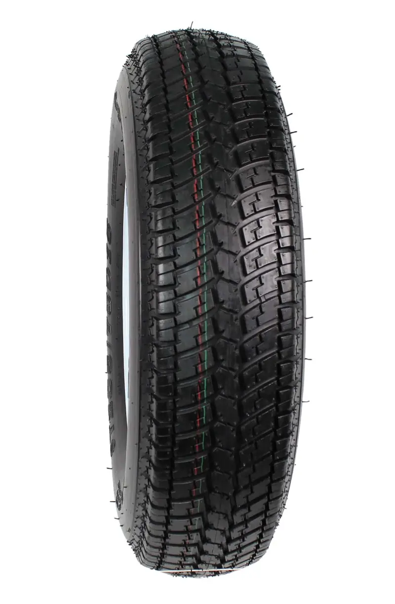 Pair of ST205/75D15 Trailer Tires Mounted on White Spoke Rims — 5-Lug LRC Rated - Image 5