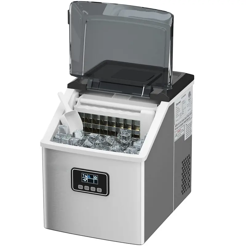 Premium Stainless Steel Countertop Ice Maker – 48 lbs/Day Output with Auto-Clean Cycle