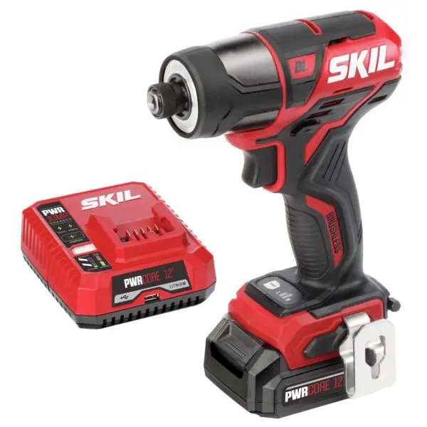 PWR CORE 12V Cordless Brushless Impact Driver Kit – Includes Battery and Charger
