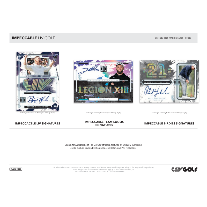 2025 Panini Impeccable LIV Golf Hobby 3 Box Case - Image 4