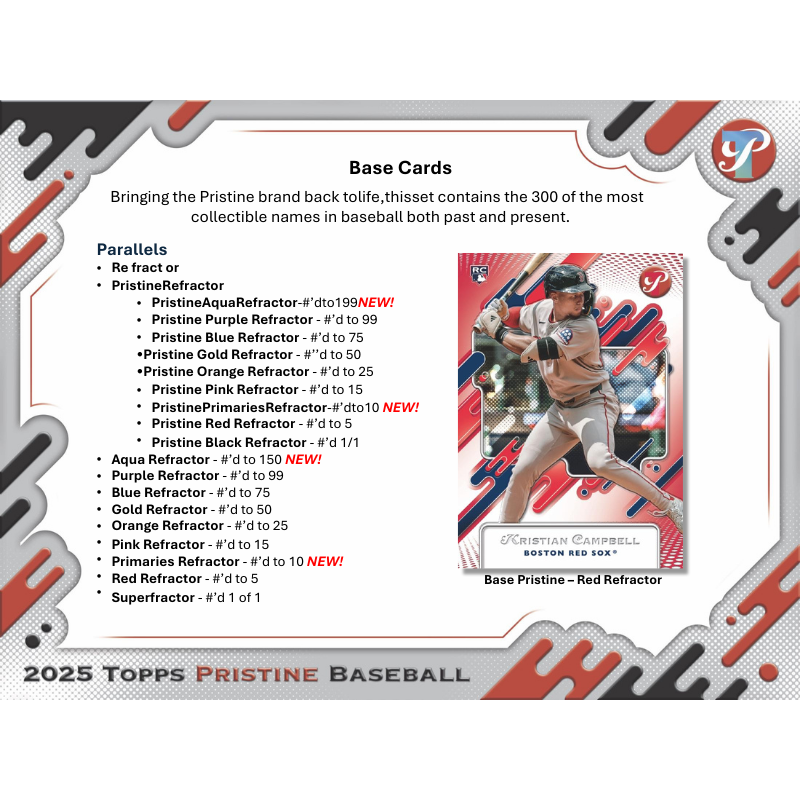 2025 Topps Pristine Baseball Hobby Box - Image 4
