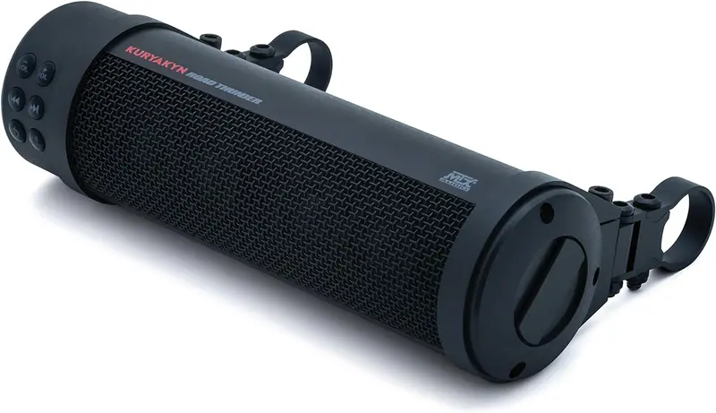 Road Thunder 300W Waterproof Bluetooth Motorcycle Sound Bar – Satin Black Handlebar Mount