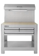 Stainless Steel 45″W x 36″H 3-Drawer Workshop Bench