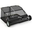 Tow-Behind Lawn Sweeper with High-Capacity Hopper Bag and Adjustable Brush Height