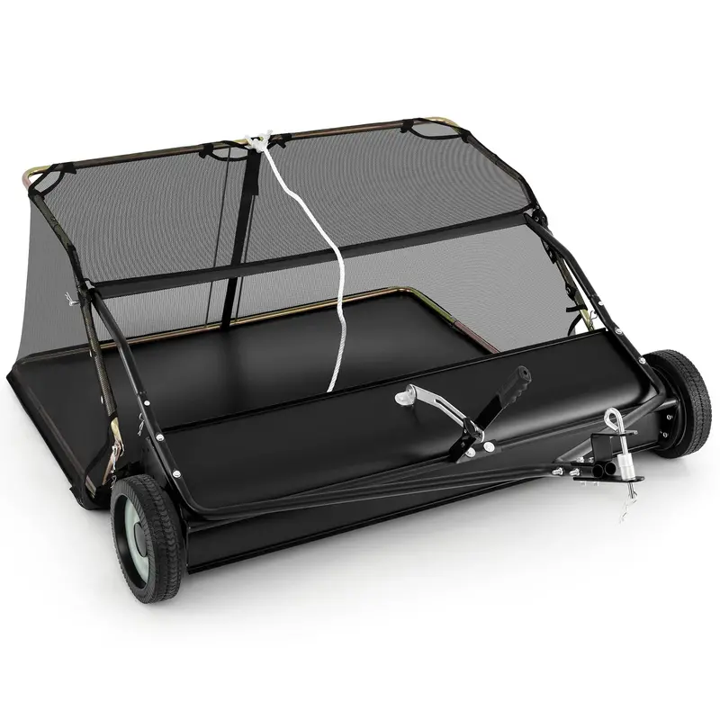 Tow-Behind Lawn Sweeper with High-Capacity Hopper Bag and Adjustable Brush Height - Image 2
