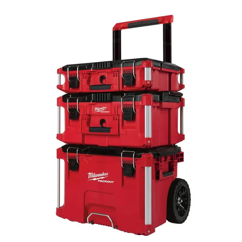 Triple-Pack Rolling Tool Box Set — 22-Inch Large, Medium, and Standard Sizes
