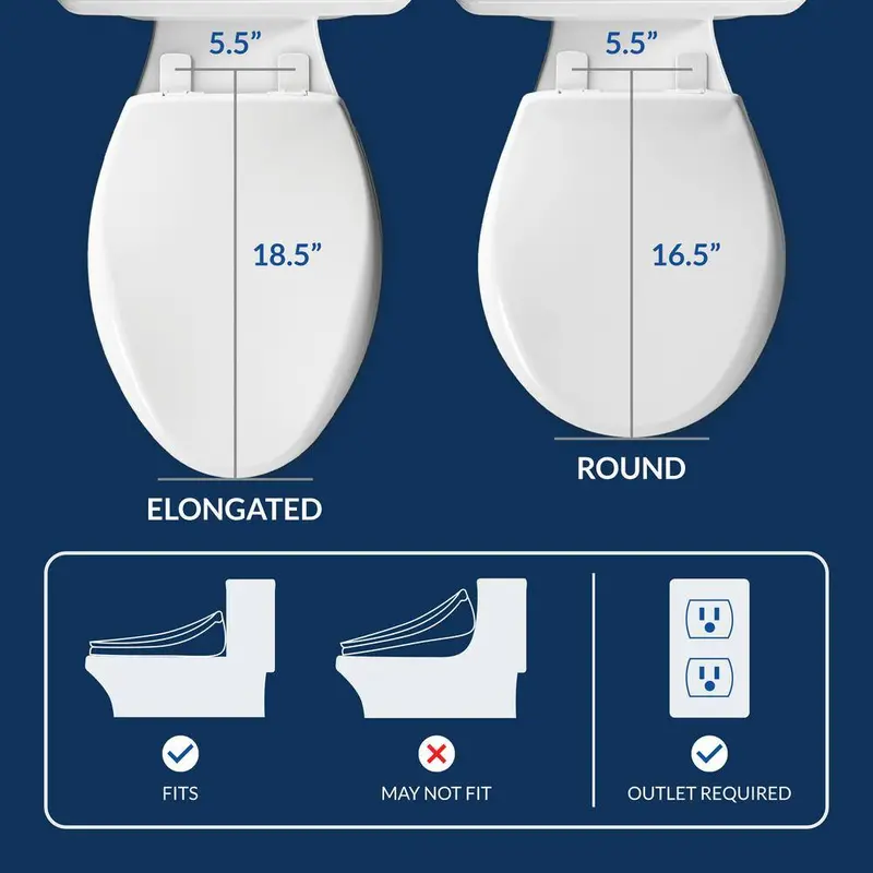 USPA Luxury Electric Bidet Seat – White, Designed for Elongated Toilets - Image 4
