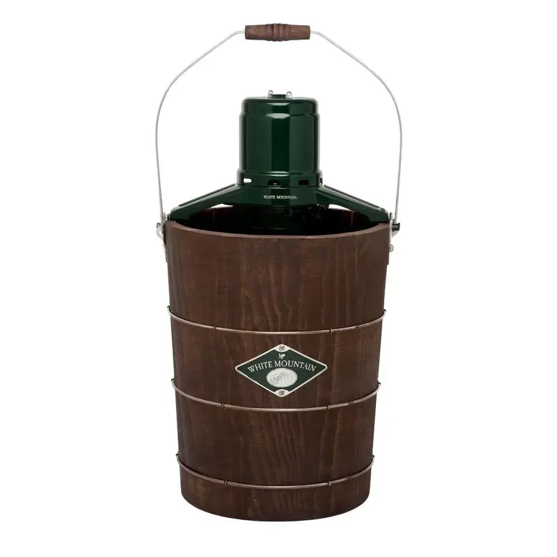 White Mountain 6-Quart Electric Ice Cream Maker — Green and Brown Design - Image 5