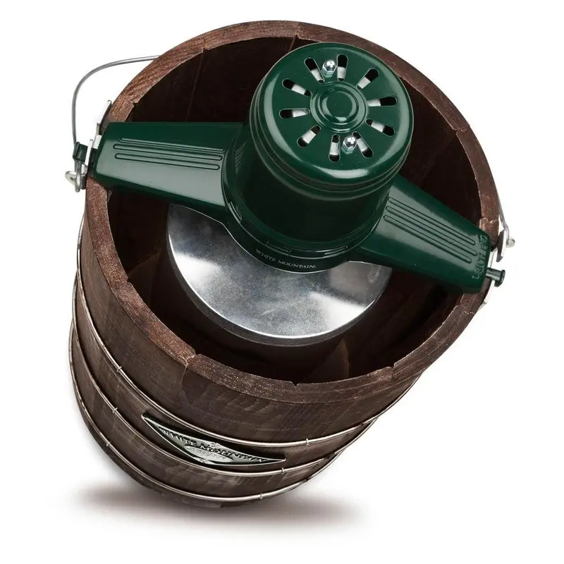 White Mountain 6-Quart Electric Ice Cream Maker — Green and Brown Design - Image 6