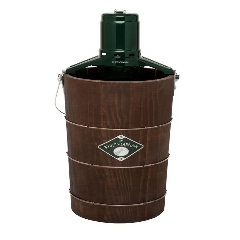 White Mountain 6-Quart Electric Ice Cream Maker — Green and Brown Design - Image 7