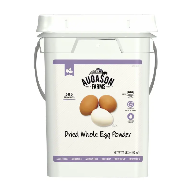 Whole Egg Powder Emergency Food Supply — 11-Pound Pail (4 Gallons), 383 Servings
