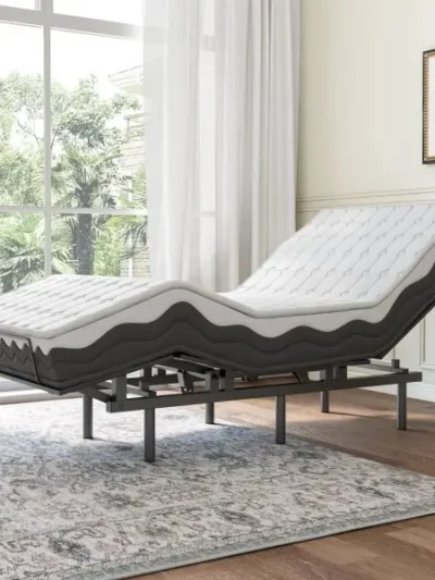 Wireless Adjustable Twin Bed Frame — Zero Gravity Positioning, Memory Presets, Quiet Dual Motors for Reading, TV, or Pain Relief
