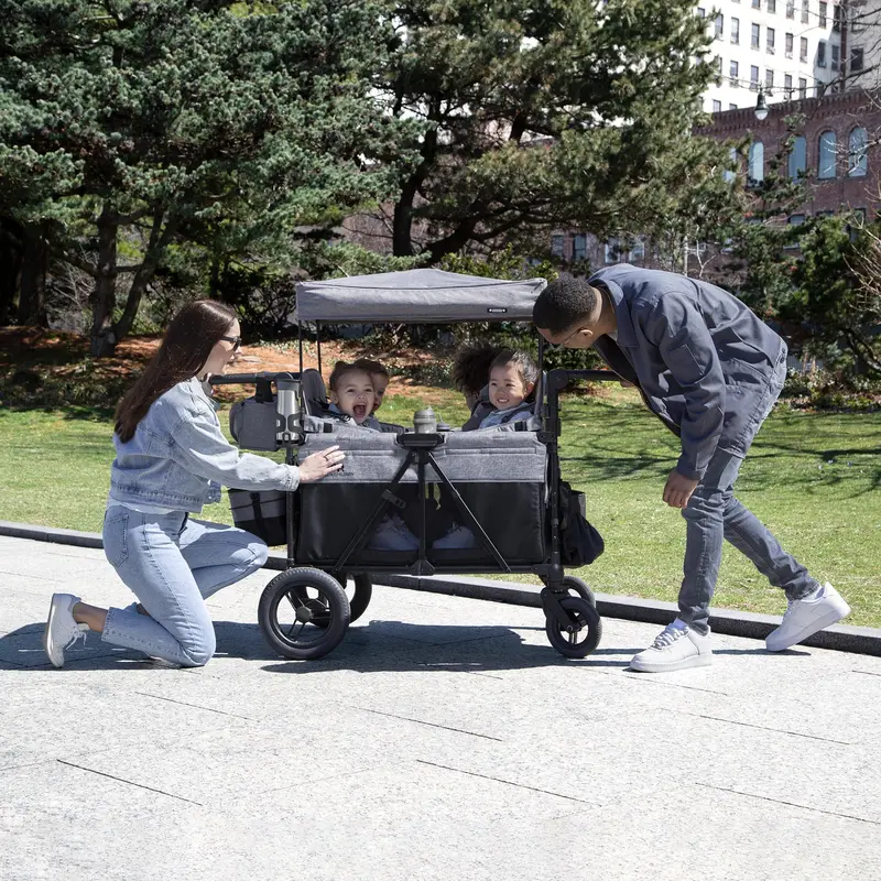 Wrangler Deluxe 4-Seat Stroller Wagon – All-Terrain Push-and-Pull Design - Image 2